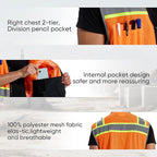 SRsafety High Visibility Vest, Security Vest with 9 Pockets,Mesh Safety Vest for Construction Workers Sanitation Workers