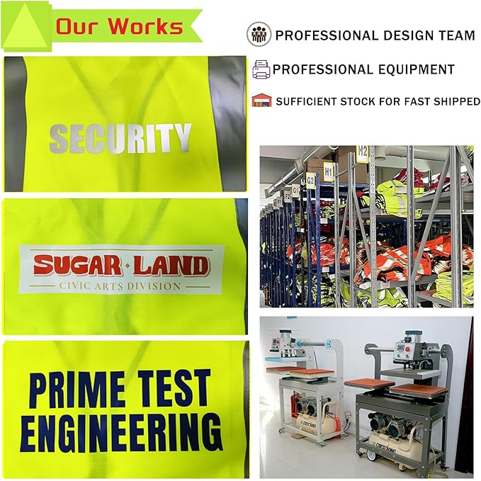 Custom Safety Vest with Logo Pockets High Visibility Reflective Vests Construction Security Workwear