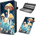 Car Registration and Insurance Holder, Leather Car Glove Box Organizer, Cool Car Accessories for ID, Driver's License Cards & Essential Document,business cards,Men&Women,Mushroom Blue