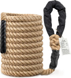 Climbing Rope Gym Workout - 10FT 15FT 20FT 25FT 30FT 35FT Heavy Duty Jute Thick Ropes for Adults Strength Training Outdoor Tree Swing Indoor Home Fitness Exercise - 1.5 Inch