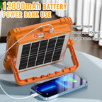 100W LED Solar Work Light, 466 LED 10000LM Magnetic Worklight with 5 Modes, 12000mAh Battary Rechargeable, IP66 Waterproof Portable Solar Outdoor Working Light for Emergency, Repair, Camping