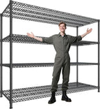 2500 LBS Shelf Storage Shelves 68.1" W Wire Shelving Unit, Garage Shelving Heavy Duty, Adjustable Metal Shelving for Garage, Pantry, Kitchen, Basement, Business 68.1" W x 20.9" D x 70.9" H