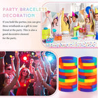 Liliful 100 Pcs Silicone Rubber Wristbands Rubber Wristband Bracelet Bands for Silicone Wristbands for Women Men(Mixed Color)
