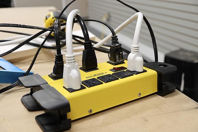 Digital Energy 15 Foot Long Surge Protector 8-Outlet Heavy Duty Metal Mountable 1050 Joules Protection Extension Cord Power Strip with Cord Management, 15 Foot Long Extension Cord, UL Listed