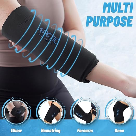 Value 2 Pack | Elbow Ice Pack Wrap & Knee Ice Pack Wrap - Reusable Gel Ice Sleeves, Leg Ice Compress, Arm Ice Sleeve, Elbow Ice Compression Wrap - Cold and Heat Therapy for Injuries