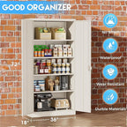 Greenvelly Garage Storage Cabinet,72" Metal Cabinet with 2 Doors and 4 Shelves,Steel File Cabinet for Home Office, Garage, Classroom（Grey 36" X 18"）