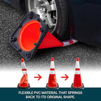 Brimar 28 Inch Traffic Cones, 10 Pack, Orange PVC Safety Cones with Black Base for Construction, Road Parking, MUTCD Approved Traffic Cones with 3M Reflective Bands, Structurally Stable Wearproof