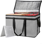 XXXL Insulated Food Delivery Bag - Reusable Thermal Cooler Grocery Bags for Catering & Delivery, Pizza Carrier for Events, Large Capacity Bag Keeps Food Hot/Cold for Shopping, Commercial (with Base)