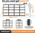 HOMEDANT 5 Tier Storage Shelves Adjustable Laminated Boltless Garage Metal Shelving Unit Heavy Duty Utility Rack Shelf Warehouse Pantry Closet Kitchen (3, (S) 28" W, Black)