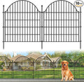 Decorative Metal Garden Fence 10 Panels, 32in (H) x 23.6ft (L) No Dig Dog Fence Outdoor for Yard, Temporary Rustproof Metal Wire Rabbit Dog Garden Border Fencing for Patio