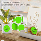PARLAIM 3" Diameter Round Light Green Color Coding Sticker, 4 Rolls 2000PCS Circle Dot Label,Permanent for Inventory Box Labeling