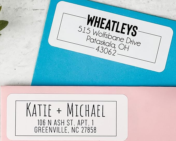 Return Address Labels Personalized, 50-500 Labels per Roll, 2.6" L x 0.75" H - White Matte Finish Personalized Address Labels - Made in USA Return Labels Self Adhesive - Perfect Custom