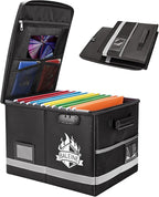 BALEINE Fireproof Document Box with Lock, Portable Fireproof Document Bag Waterproof Fire Proof File Boxes for Documents, File Organizer Box for Important Paperwork (Black, 16''x12.5''x11.5'')