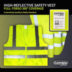 CustomGrips BY SISO SAFETY Vest with High Visibility Reflective Strip Work Vest