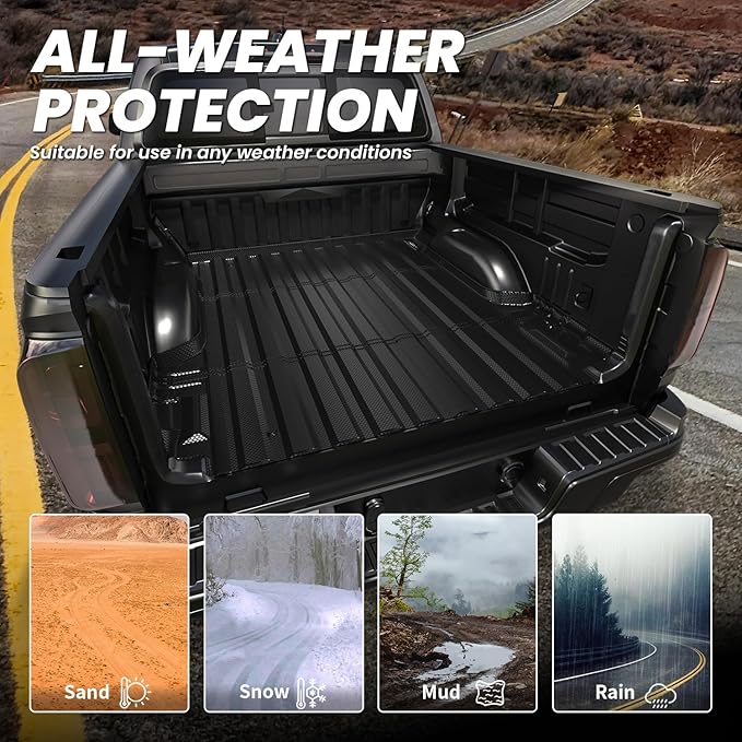 Lasfit Truck Bed Mat for Chevrolet Chevy Colorado/GMC Canyon 2015-2022, Only Fit 5FT Bed, Vehicle Bed Mat Custom Fit Flush All Weather Protection TPE Pickup Car Bed Liner