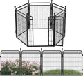 32 in(H) Decorative Garden Fence Outdoor for Yard with Gates,Heavy Duty Iron 6 Panels Total 13ft(L) Anti Dig Fence with Gravity Automatic Lock for Indoor/Outdoor Decorative Dog Fence,Black