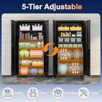 Metal Storage Cabinet, 71 Inch Tall Metal Storage Cabinet with Doors and Shelves, Pantry Cabinets for Kitchen Storage, Garage Cabinet for Living, Dining Room, Assemble Required