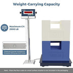 24"x24" Heavy-Duty Floor Scale, Precision Pallet Weighing with Digital Indicator for Warehouse Shipping (2500 lb x 0.5 lb), Navy