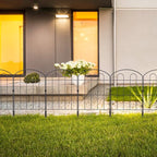 Decorative Garden Fence Outdoor 24in x 10ft Coated Metal RustProof Landscape Wrought Iron Wire Border Folding Patio Fences Flower Bed Fencing Animal Barrier Section Panels Decor