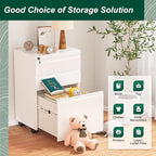 Superday File Cabinet 3 Drawer, Fully Assembled Metal Rolling Vertical Filing Cabinet with Wheels, Small Under Desk File Cabinets for Home Office (White)