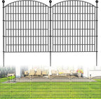 Decorative Garden Fence, 5 Panels - 32 in (H) x 11.8 ft (L) No Dig Dog Fence Outdoor for Yard, Rustproof Tall Garden Fencecing Panels, Animal Barrier Suitable for Yard Border, Patio, and Outdoor Use