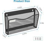 Magnetic Wall File Holder 3-Pack - Mesh Organizer with Strong Magnets for Office, Home & School - Space Saving Black Document Organizer