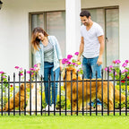 Metal Garden Fence 26" H x 24" W (5 Panels, 10 Ft Total) Rustproof Animal Barrier No Dig Decorative Fencing for Dogs,Pet, Yard,& Patio, Easy Installation