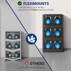 FLEXIMOUNTS 150 QT Stackable Storage Bins With Lids, Collapsible Plastic Storage Bins, Closet Organizers and Storage Containers with Doors and Built-in Wheels For Home, 4 Pack Cubes, Black