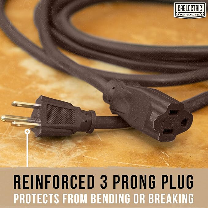Brown Outdoor Extension Cord 75 ft, 16/3 Heavy Duty Cable with 3 Prong Grounded Plug, 13 AMP for Garden, Lawn, Landscaping, Tools & Appliances, 75 ft Extension Cord 3 Prong