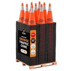 Xpose Safety 28 Inch Orange Traffic Cones 6" Collar - Bulk Full Pallet 297 Pack - Multipurpose PVC Plastic Safety Cone for Parking, Soccer, Caution, Kids, and Construction - DOT Approved