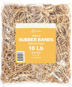 Rubber Bands Size 33, Bulk Pack of 10lb (6,000) Tan Rubber Bands, 3.5"x1/8", Made In USA