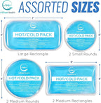 Reusable Hot and Cold Gel Ice Packs for Injuries - Gel Cold Packs for Injuries - Multiple Shapes and Sizes 7 Variety Pack