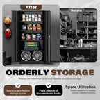 Incbruce 72” Metal Storage Cabinet, Garage Cabinets and Storage System with Doors and Shelves, Tall Lockable Tool Cabinet for Garage, Office, Home (Black)