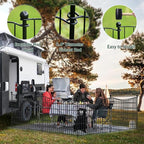 5 Panels No Dig Dog Fence Outdoor for Yard, 32 in(H) X 12 ft(L) Decorative Tall Garden Fence Animal Barrier, Rustproof Metal Wire Garden Edging and Borders, Temporary Fencing Stakes