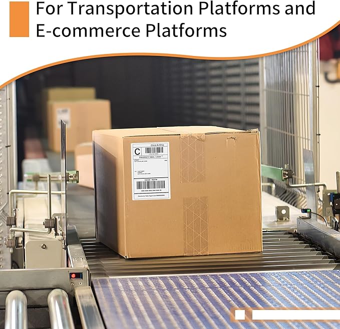 L LIKED 8000 Thermal Shipping Labels 4”x 6”in Fanfold, Permanent Adhesive, Perforated Line Labels Compatible with Direct Thermal Printings (2 Stacks, 4000 Labels/Stack)