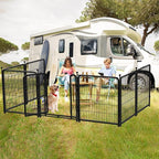 Garden Fencing 36 Inch High, 4 Panels Total 8.9 Ft(L) Dog Fence Outdoor for Yard, 4 One-Sided Plate, No Door, Anti Dig Fence Barrier, Dog Pen, Rabbit Fences, Garden Fences and Borders