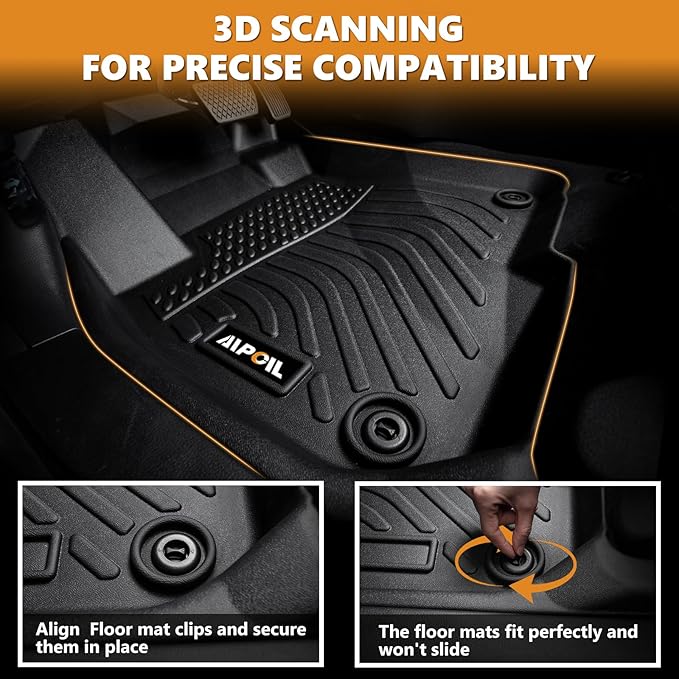 AIPOIL®TPE Floor mats Custom for 2020-2023 Mazda CX9 (for 6 Seats) All-Weather Easy to Clean All-Round Protection Full Set Automobile mats Accessories.