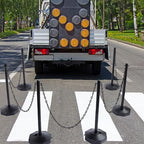 Geiserailie 12 Pack Crowd Control Stanchions, Plastic Stanchions Poles with 5FT Black Plastic Chain Crowd Control Barriers with Fillable Base Traffic Delineator Posts for Parking Lot Construction Cone