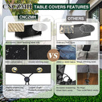 Heavy Duty Patio Furniture Covers Waterproof, 600D Outdoor Furniture Cover Waterproof for Sectional Sofa Couch, Outdoor Dining Table and Chair Set Covers 124''L x 72''W x 28''H, Black