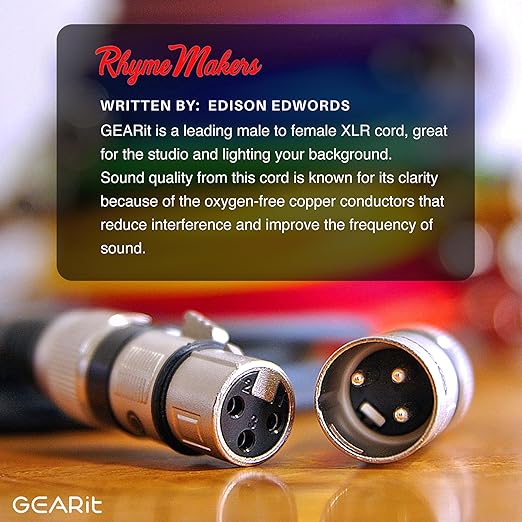 GEARit XLR Male to Female Microphone Cable (100 Feet, 1 Pack) 3-Pin Balanced Shielded Mixer, Recording Studio, Podcast - Orange