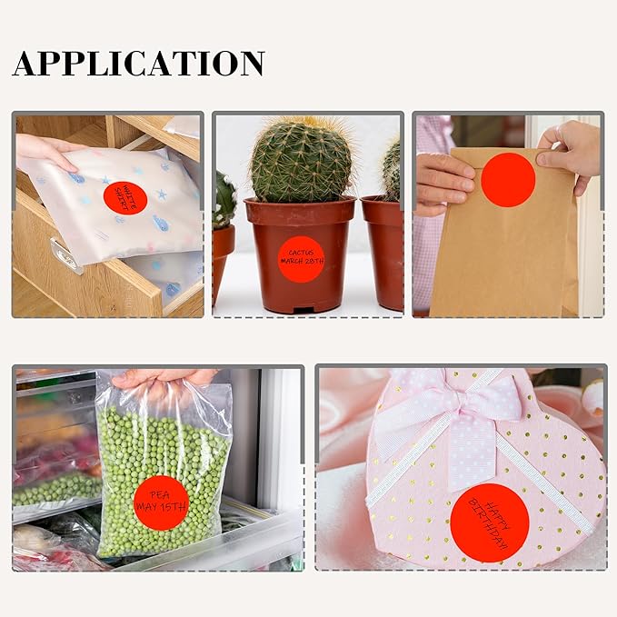 2 Inch Fluorescent Red Circle Stickers 500 Pcs,Permanent Color Coding Dots for Office Home Organization, File Classification,Multipurpose Labels