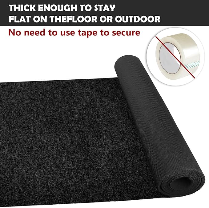 450 GSM Extra Thick Waterproof Black Carpet Runner for Events Decorations, 3X20 Ft Not Slip Black Runner Aisle Runway Rug for Wedding, Party, Banquet, Activity Entrance and Special Events Decorations