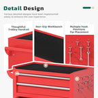 Greenvelly Tool Chest, 8-Drawer Rolling Tool Chest with Hooks and Lockable Wheels,Metal Storage Detachable Top Tool Box with Lockable Wheels for Garage,Workshop,Art Studio(Red)
