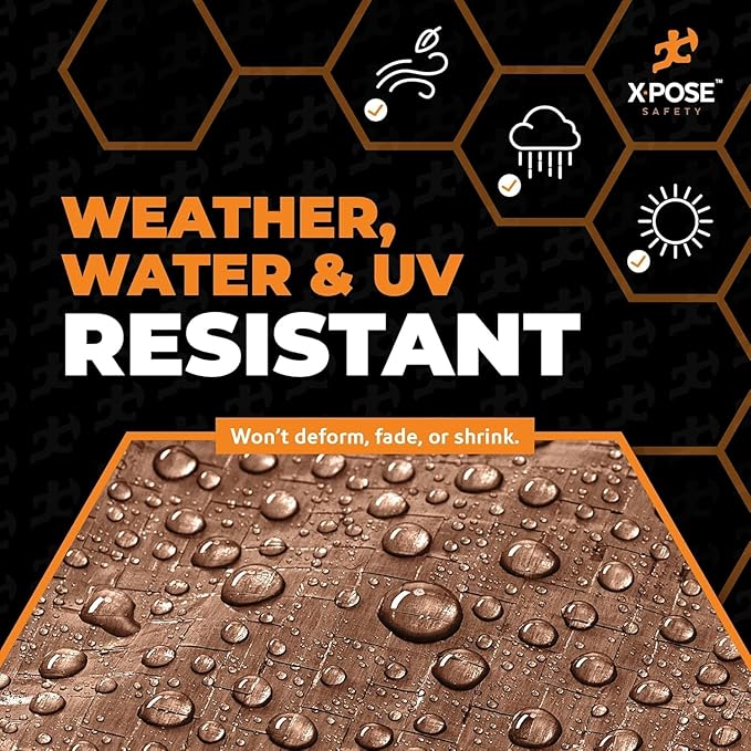 Multipurpose Protective Cover Brown Poly Tarp 16' x 20' - Bulk Half Pallet (160 Pack) Durable, Water Resistant, Weather Resistant - 5 Mil Thick Polyethylene - by Xpose Safety
