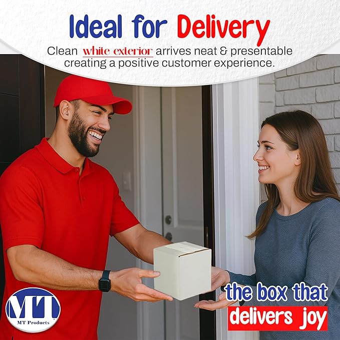 MT Products 4" x 4" x 4" Corrugated White Cardboard Shipping Boxes - Mailing Boxes for Shipping - Mailer Boxes For Shipping - Packaging Boxes (Pack of 15) - Made in the USA