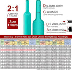 Chanzon 2:1 Ratio - 80Ft Roll - 1/16" (1.5mm) Heat Shrink Tubing 2:1(25M Total Length) Green Polyolefin Sleeving Wrap Shrinking 2 to 1 1pcs