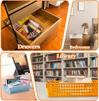 4 Pcs Turn in Trays Classroom, A4 Paper Trays for Classroom with Handles, Stackable Plastic Storage Baskets, Colorful Paper Organizer Baskets, for Library Drawers Office Home((4 Colors)