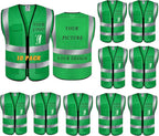 BeautyWill Custom Safety Vest Logo Class 2 High Visibility Reflevtive Vest Outdoor Protective Workwear