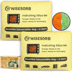 240G 2 Pack Reusable Silica Gel Desiccant Dehumidifier Bags, Color Indicating Moisture Absorbers for Car, Closet, Garage, 3D Filaments, Emoisture, Microwave Rechargeable Reusable Drying Bags