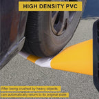 OrangeStar 8-Pack 36" Yellow Traffic Cones with Weighted Rubber Base, 2 Reflective Collars, Large Safety Cones for Parking Lot, Road Construction, Warehouse, Highway, Weatherproof PVC
